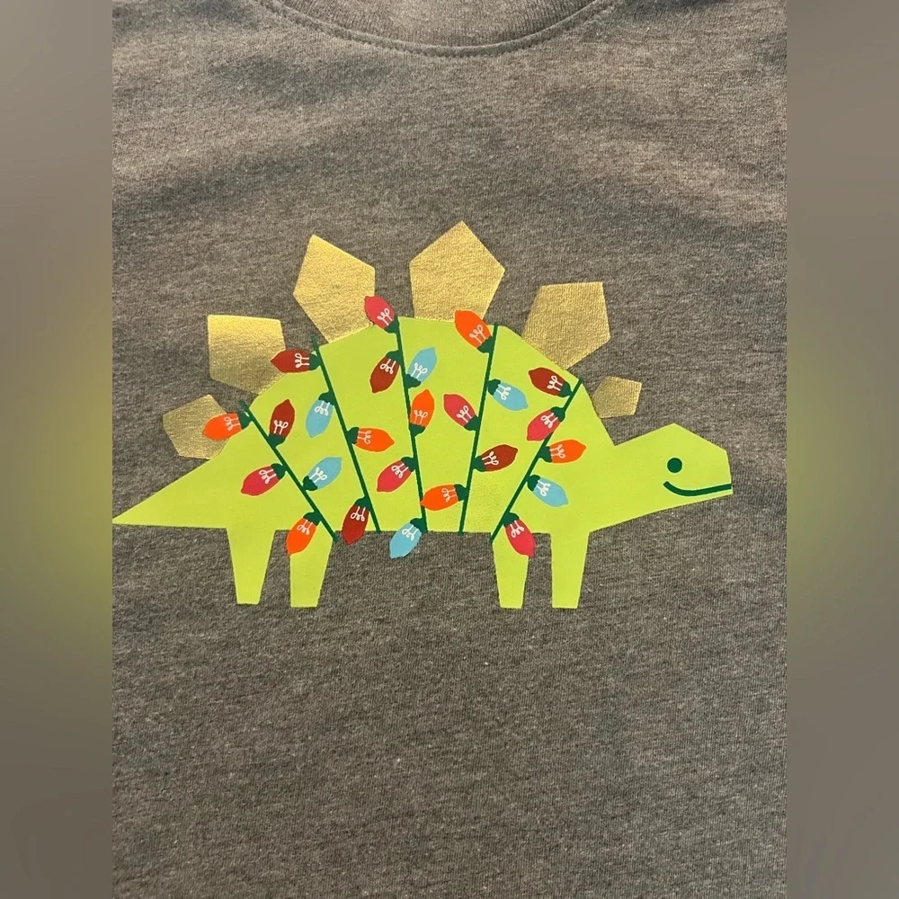 toddler boy Christmas outfit 2 piece set lights Dinosaur, size 3T (0833)